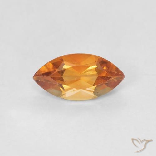 0.59ct 天然 深橙色 黄水晶, 榄尖形, VS