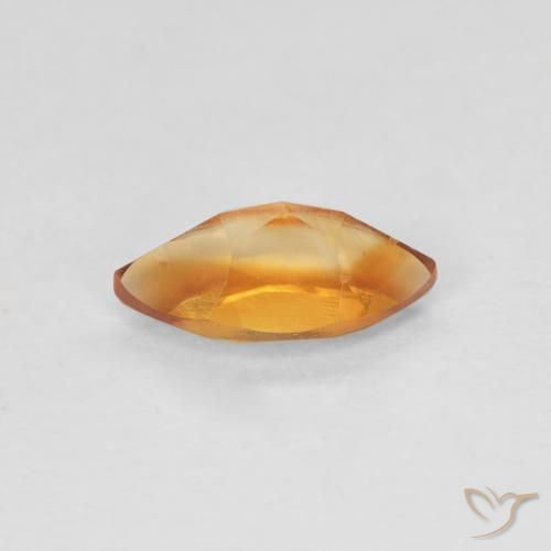 0.59克拉天然黄水晶，榄尖形，VS