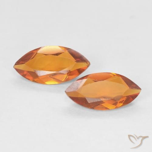 0.97ctw 天然 中橙 黄水晶, 榄尖形, VVS-VS
