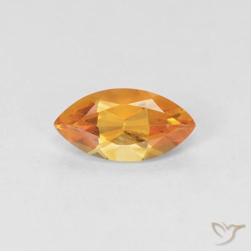 0.51ct 天然 杏橙 黄水晶, 榄尖形, VVS