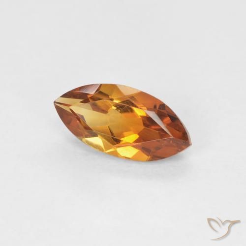 0.57克拉天然黄水晶，榄尖形，VVS