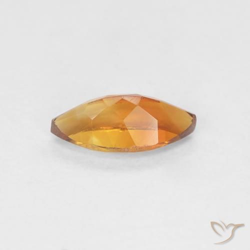 0.57克拉天然黄水晶，榄尖形，VVS