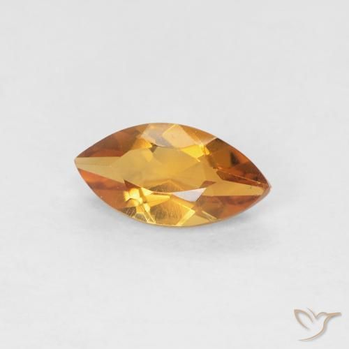 0.57克拉天然黄水晶，榄尖形，VVS