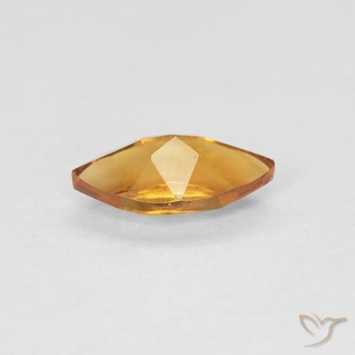 0.57克拉天然黄水晶，榄尖形，VVS