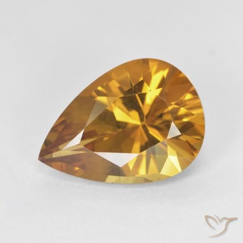 4.25ct 天然 金棕色 黄水晶, 梨形, VVS