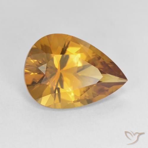 4.25克拉天然黄水晶，梨形，VVS