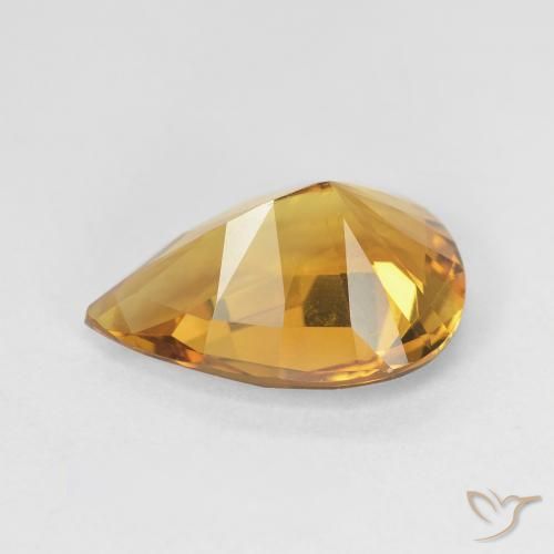 4.25克拉天然黄水晶，梨形，VVS