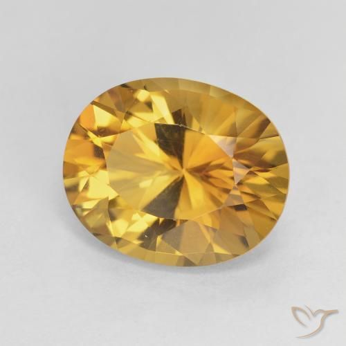 4.80克拉天然黄水晶，椭圆形，VVS