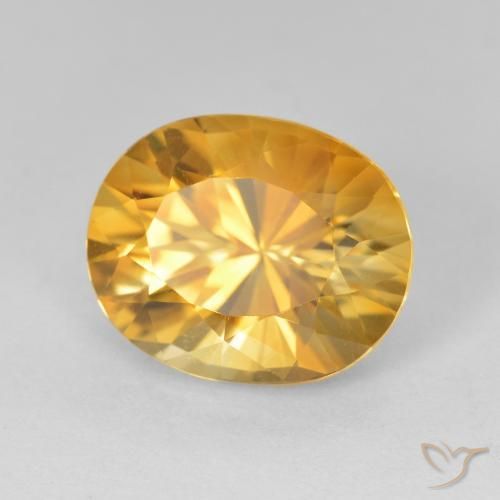 4.50克拉天然黄水晶，椭圆形，VVS