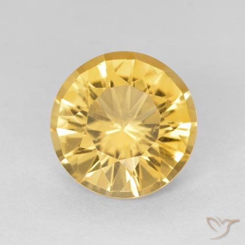 3.71ct 天然 中金 黄水晶, 圆形的, VVS