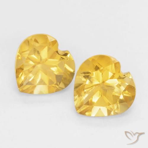 0.90ctw 天然 顶级金牌 黄水晶, 心形, VVS