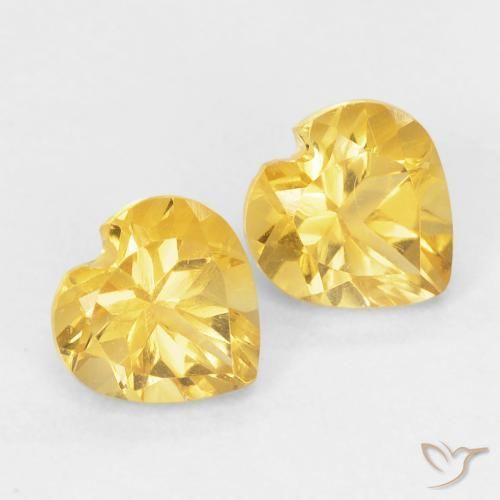 0.90克拉天然黄水晶，心形，VVS
