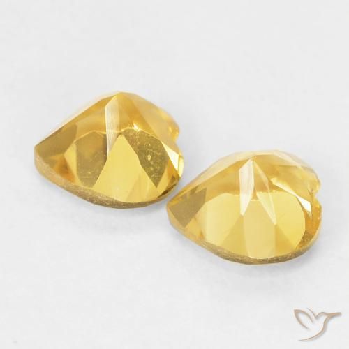 0.90克拉天然黄水晶，心形，VVS