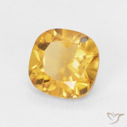 0.49克拉天然黄水晶，软垫，VVS-VS