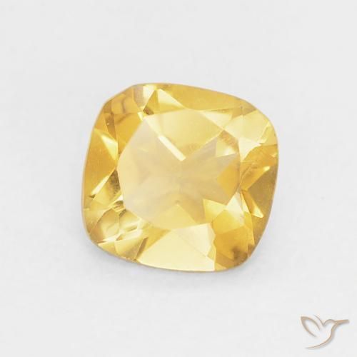 0.41克拉天然黄水晶，软垫，VVS-VS