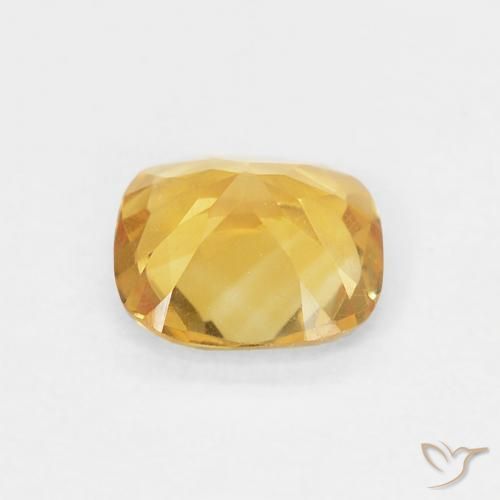 0.41克拉天然黄水晶，软垫，VVS-VS