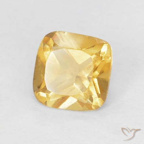 0.55克拉天然黄水晶，软垫，VVS