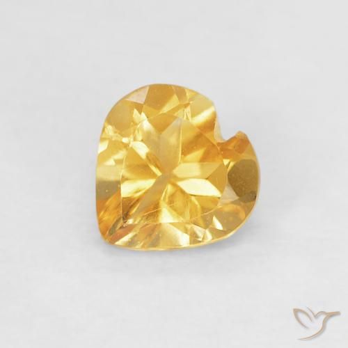 0.38ct 天然 浅橙色-金色 黄水晶, 心形, VVS