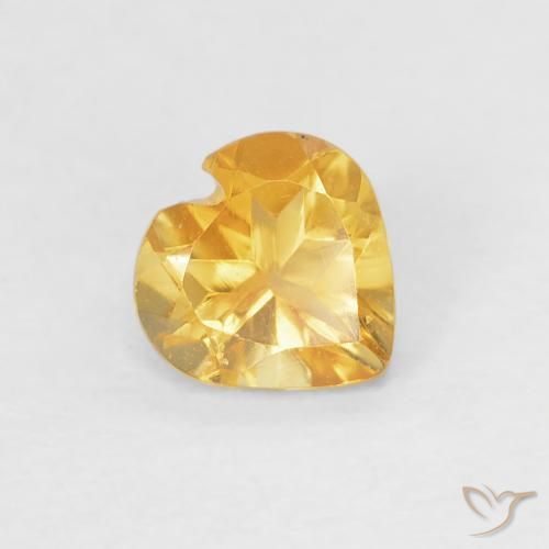 0.38克拉天然黄水晶，心形，VVS