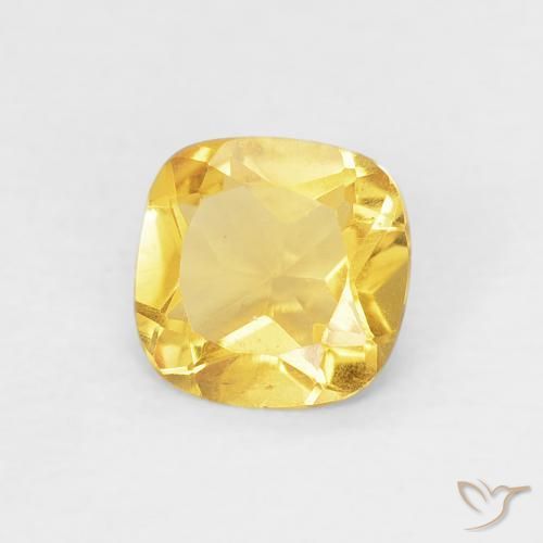 0.39克拉天然黄水晶，软垫，VVS