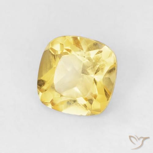 0.49克拉天然黄水晶，软垫，VVS