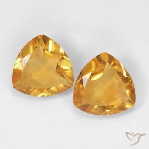 1.27ctw 天然 Medium Light-Golden 黄水晶, 胖三角形, VVS-VS