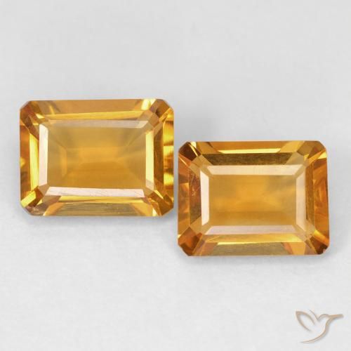 2.91ctw 天然 深橙金 黄水晶, 祖母绿式切割, VVS-VS