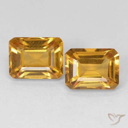 3.19ctw 天然 Medium Light-Golden 黄水晶, 祖母绿式切割, VVS-VS