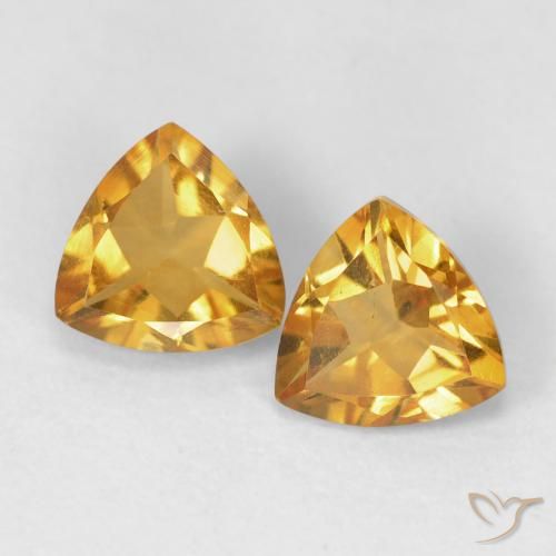 1.33ctw 天然 深金色 黄水晶, 胖三角形, VS