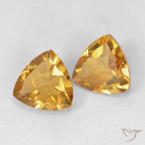 1.33克拉天然黄水晶，胖三角形，VS