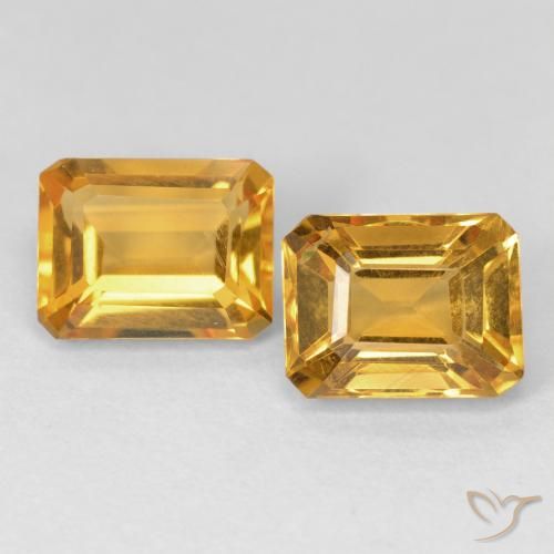 3.22ctw 天然 金色 黄水晶, 祖母绿式切割, VS
