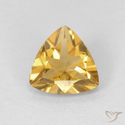 0.93ct 天然 深金 黄水晶, 胖三角形, VVS-VS
