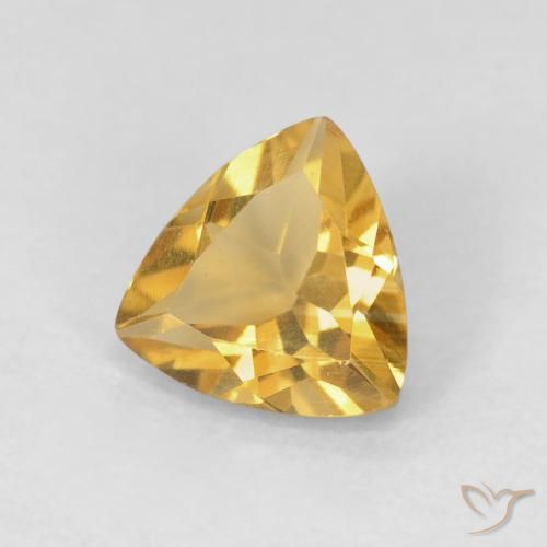 0.93克拉天然黄水晶，胖三角形，VVS-VS