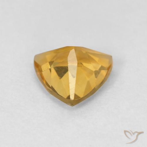 0.93克拉天然黄水晶，胖三角形，VVS-VS