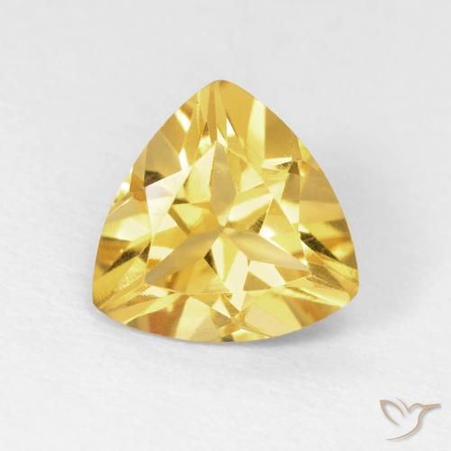 1.45ct 天然 亮金 黄水晶, 胖三角形, VVS-VS
