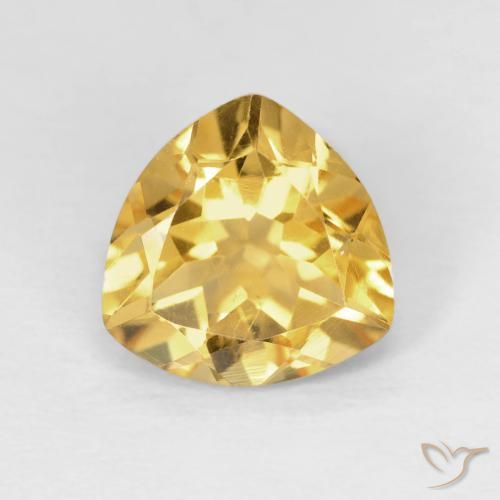 1.58ct 天然 顶级金牌 黄水晶, 胖三角形, VVS-VS