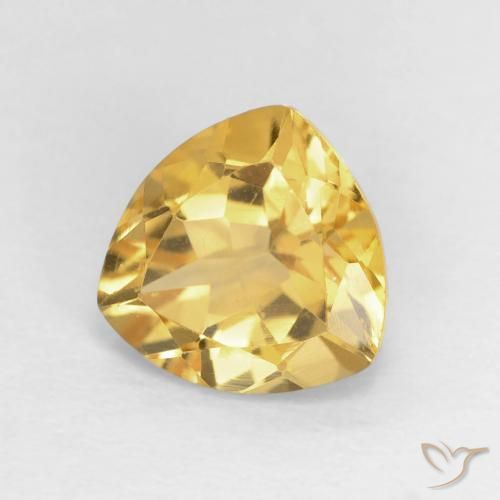 1.58克拉天然黄水晶，胖三角形，VVS-VS