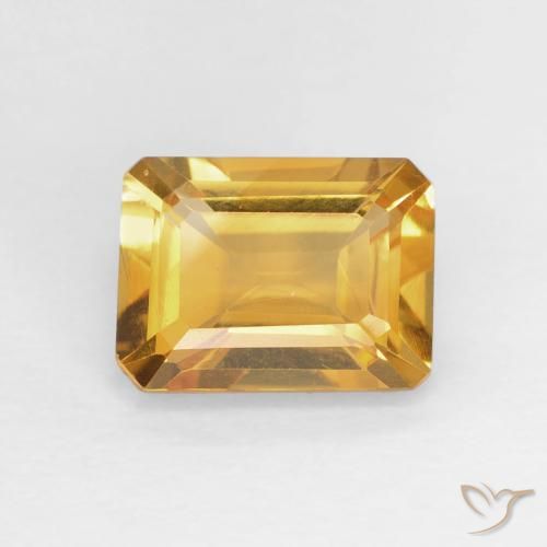 1.49ct 天然 Medium Light Orange-Gold 黄水晶, 祖母绿式切割, VVS