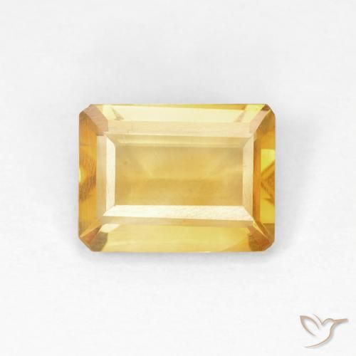0.90ct 天然 中金 黄水晶, 祖母绿式切割, VS