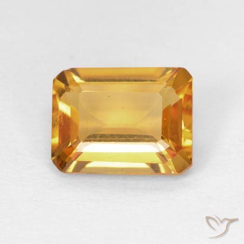1.40ct 天然 深橙金 黄水晶, 祖母绿式切割, VS