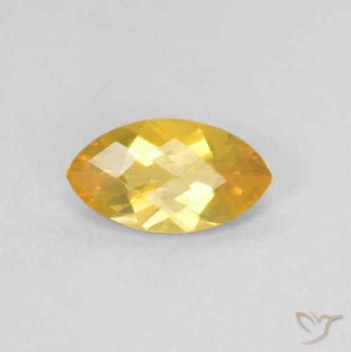 0.88ct 天然 金色 黄水晶, 榄尖形, VS