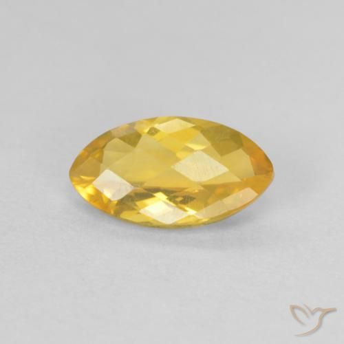 0.84ct 天然 金色 黄水晶, 榄尖形, VS