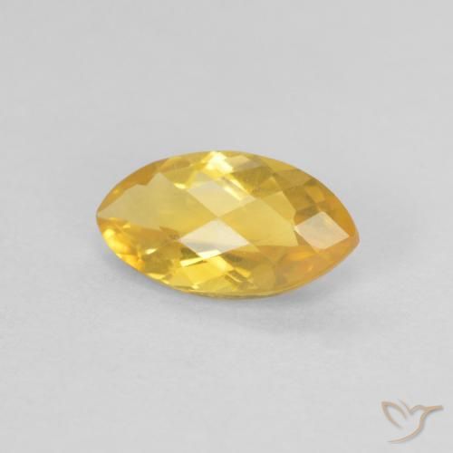 0.84克拉天然黄水晶，榄尖形，VS