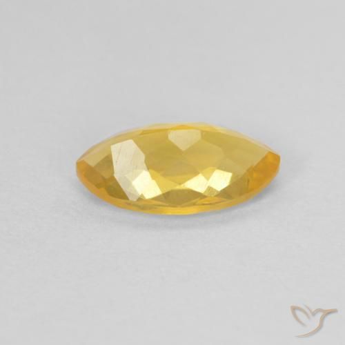 0.84克拉天然黄水晶，榄尖形，VS