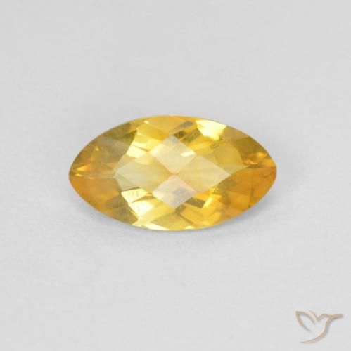 0.79ct 天然 金色 黄水晶, 榄尖形, VS