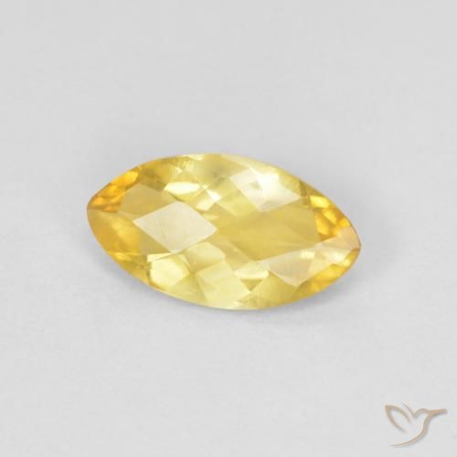 0.84克拉天然黄水晶，榄尖形，VS