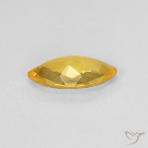 0.84克拉天然黄水晶，榄尖形，VS