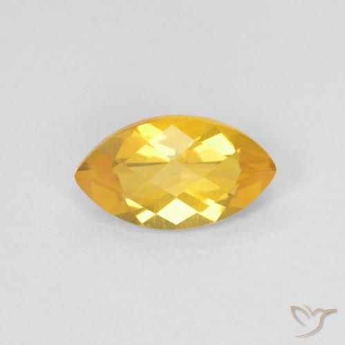 0.91ct 天然 亮金 黄水晶, 榄尖形, VS