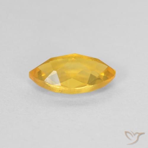0.91克拉天然黄水晶，榄尖形，VS
