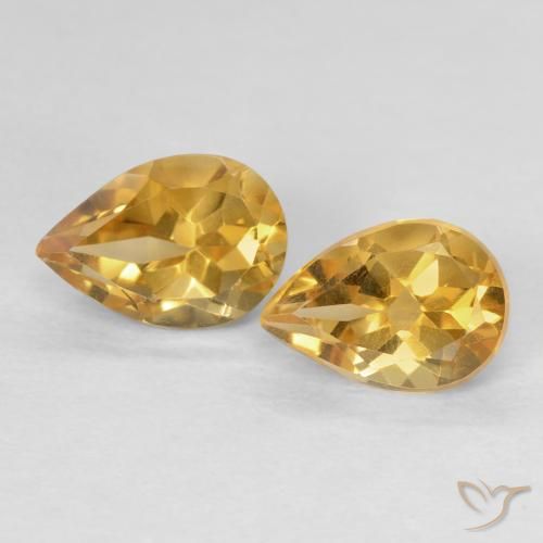 1.30ctw 天然 金色 黄水晶, 梨形, VVS